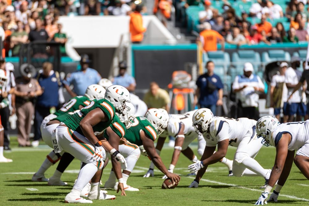Football game at Hard Rock Stadium in Miami Gardens