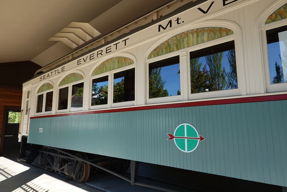 Display of old rail coach Heritage Park