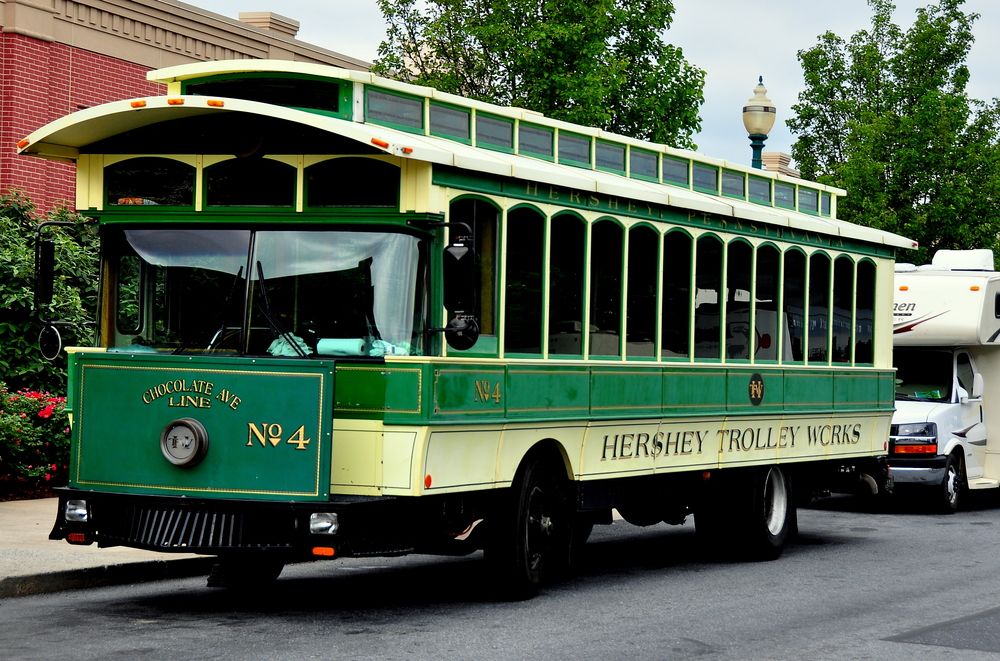 A parked Hershey Trolley Works