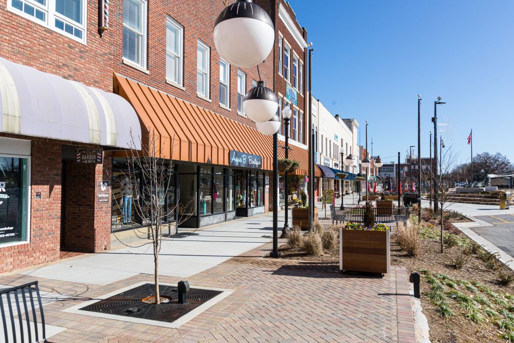 The grounds of Hickory downtown