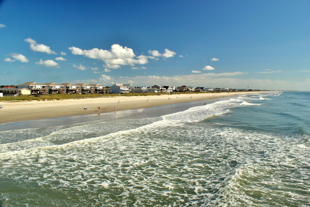 Waves crashing on shore at Holden Beach.