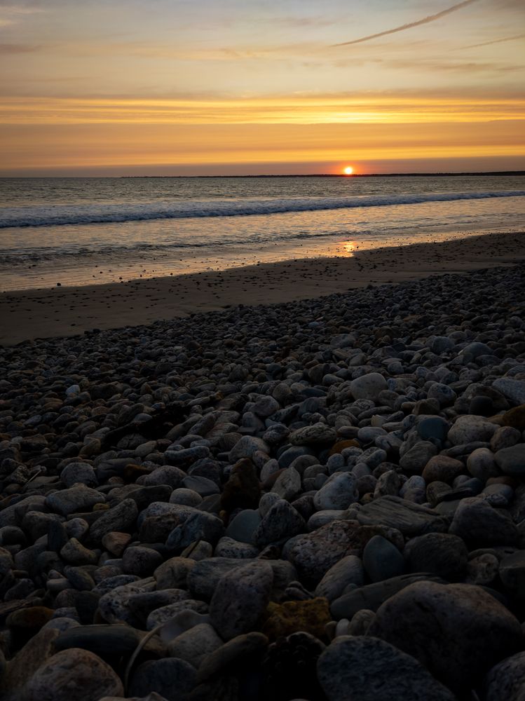 Scenic sunset over Horseneck Beach State Reservation