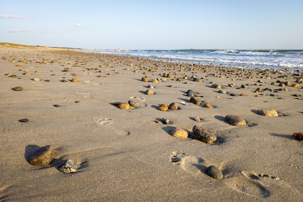Pebbels and rocks on the shores of Horseneck Beach State Reservation