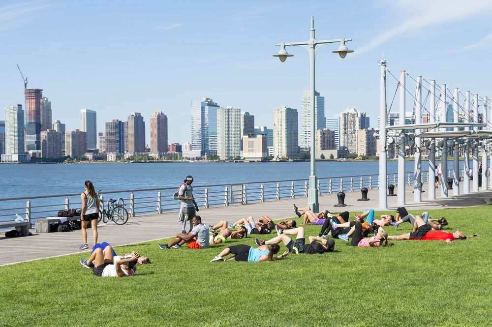 Fitness camp in Hudson River Park