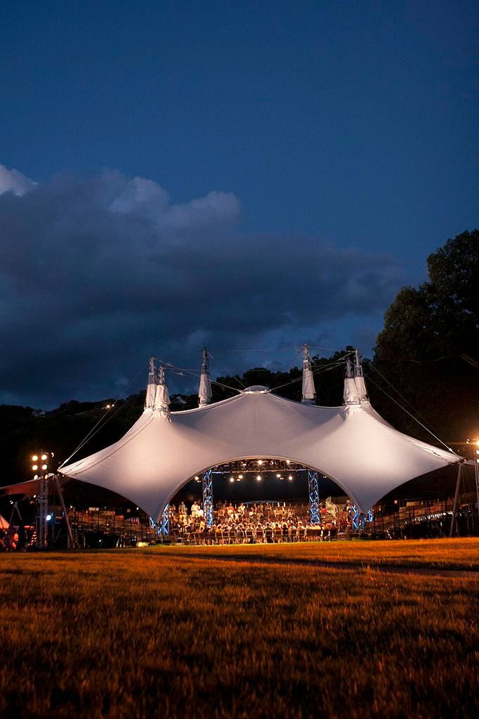 Night view of Hudson Valley Shakespeare Festival performance