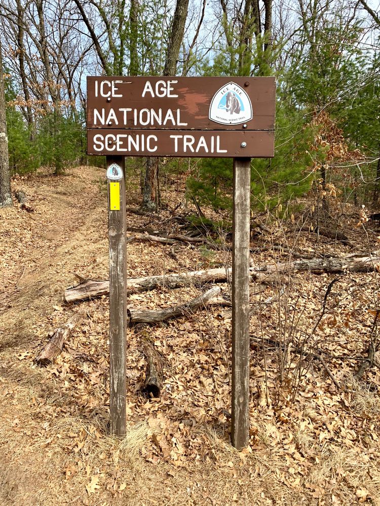 Signage of Ice Age National Scenic Trail