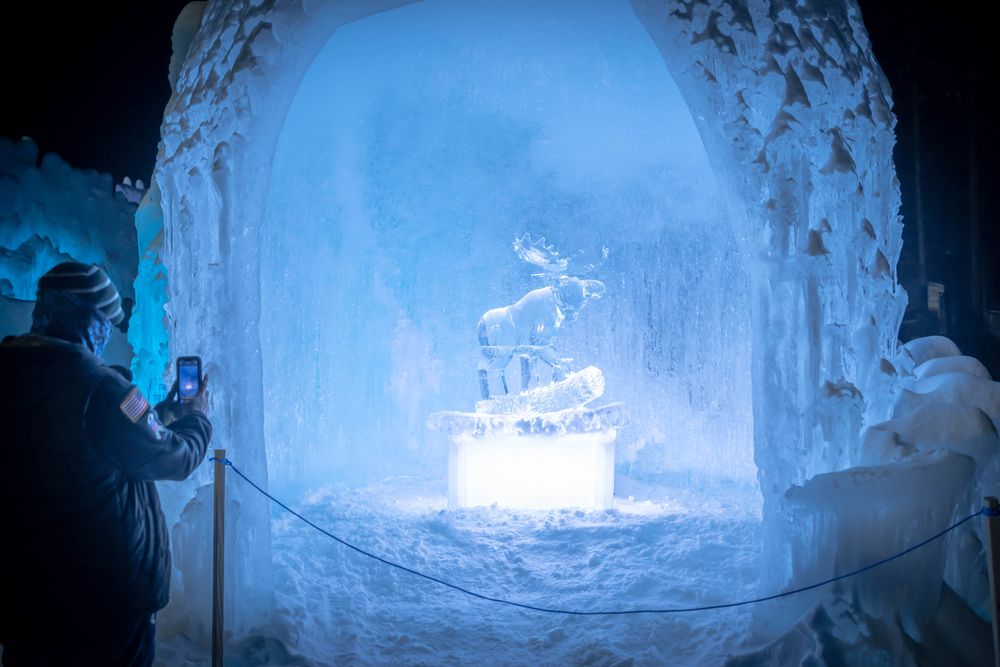 Ice sculpture at Ice Castles