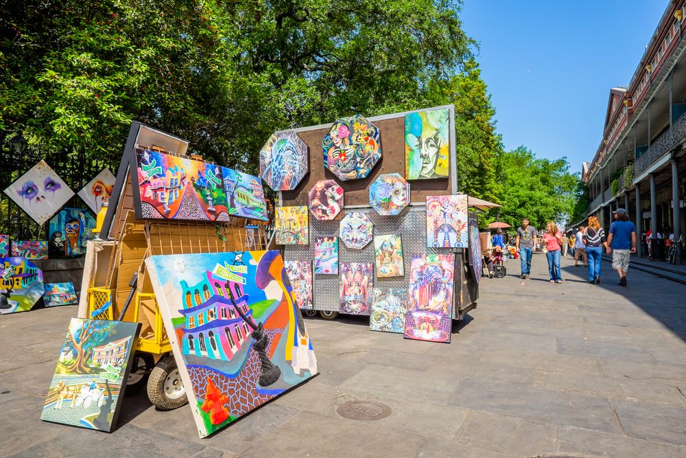 Art display at Jackson Square