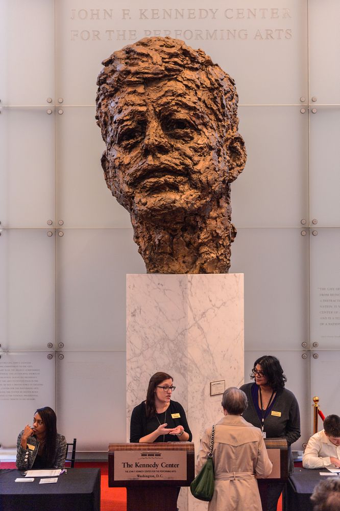 Bronze statue at John F. Kennedy Center for the Performing Arts