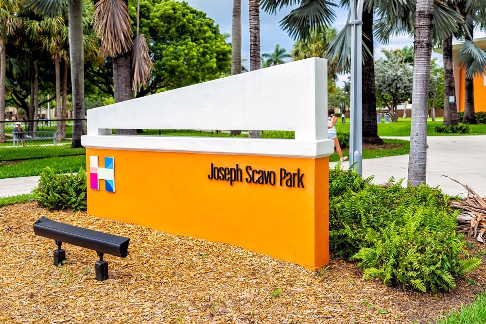 Welcome sign of Joseph Scavo Park