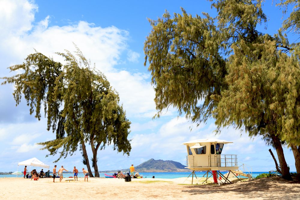 People at Kailua Beach Park