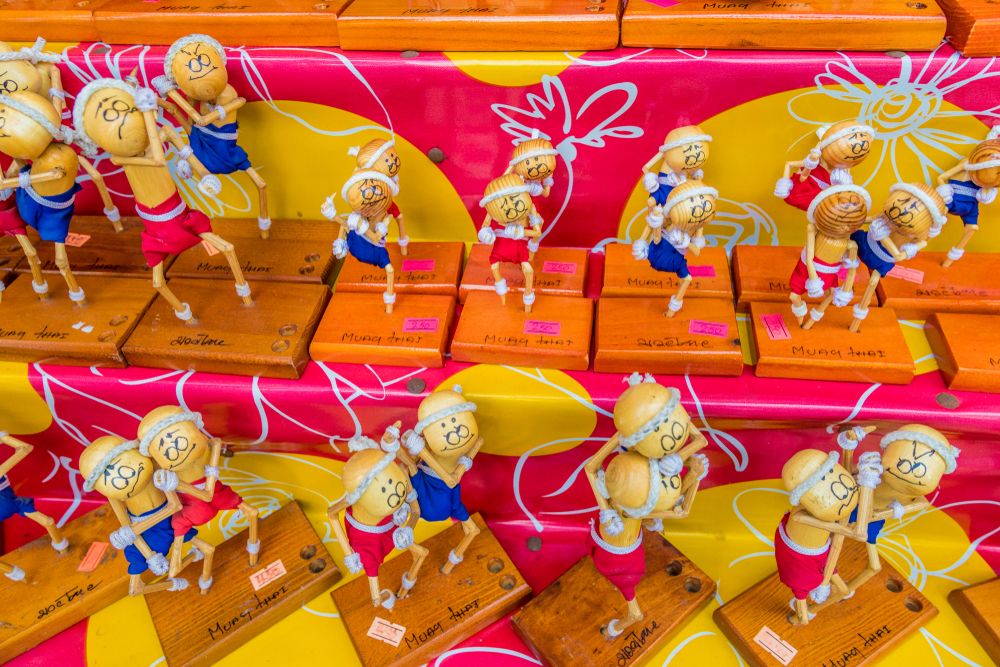Mini figure souvenirs at Karon Bazaar