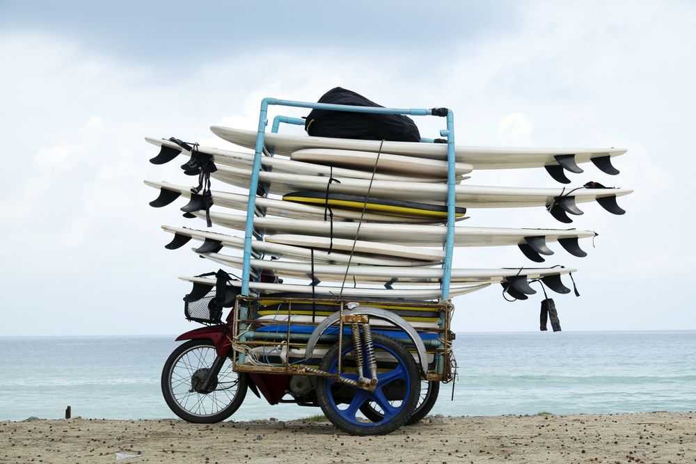 Stack of Surfboards on a vehicle