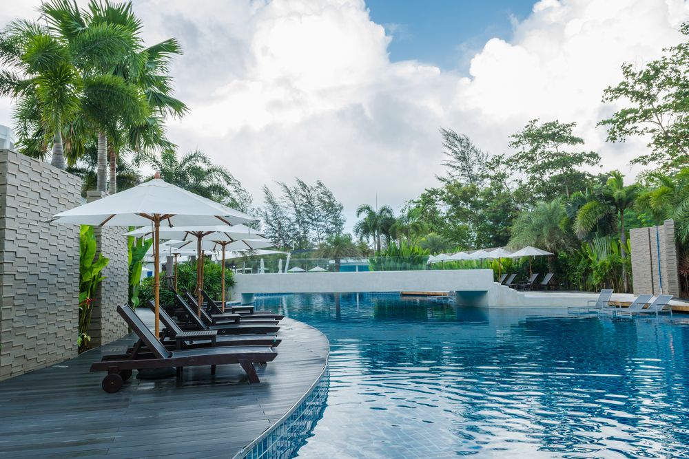 A swimming pool in Karon Beach's resort