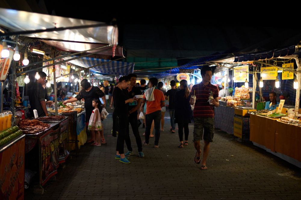 People enjoying their food at Karon Night Market