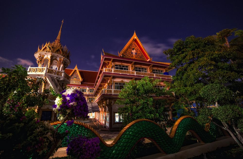 Night time view of Karon Temple Market