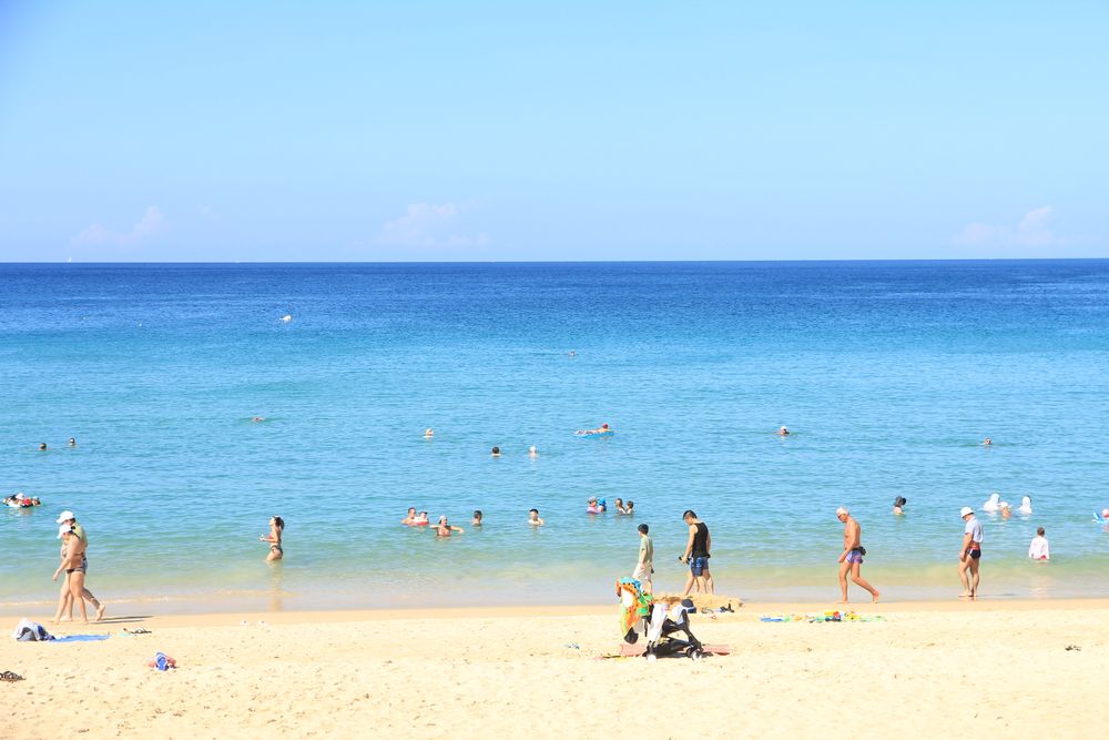 People swimming on Karon Beach