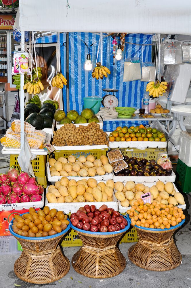 A fruit stand at Karon Beach
