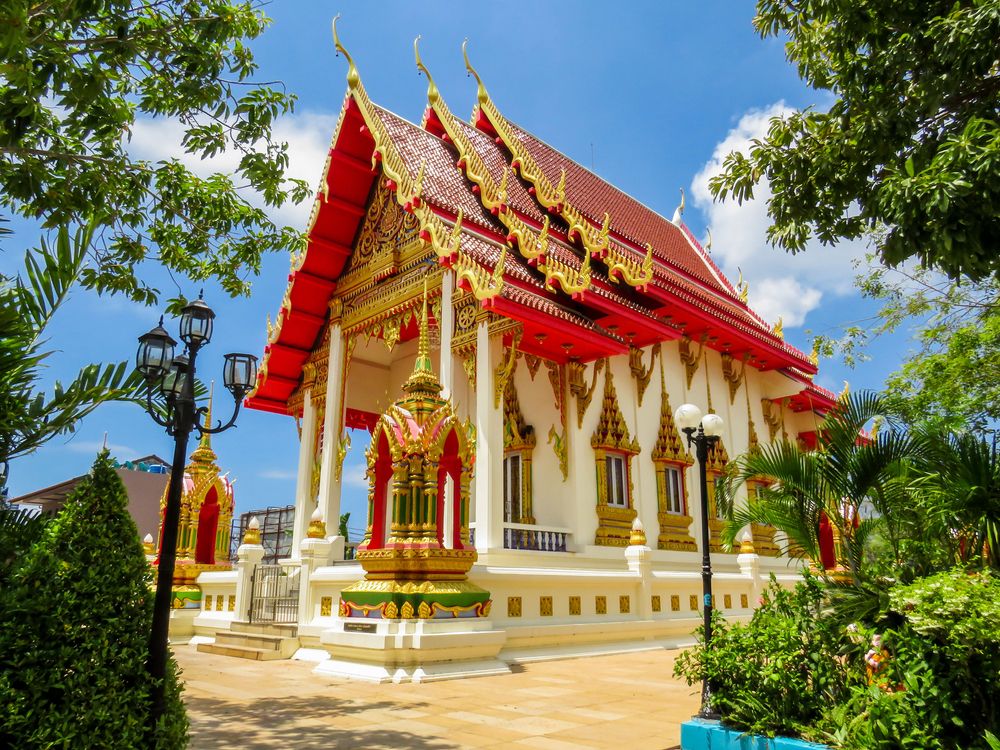 Colorful exterior of Wat Suwan Khiri Khet