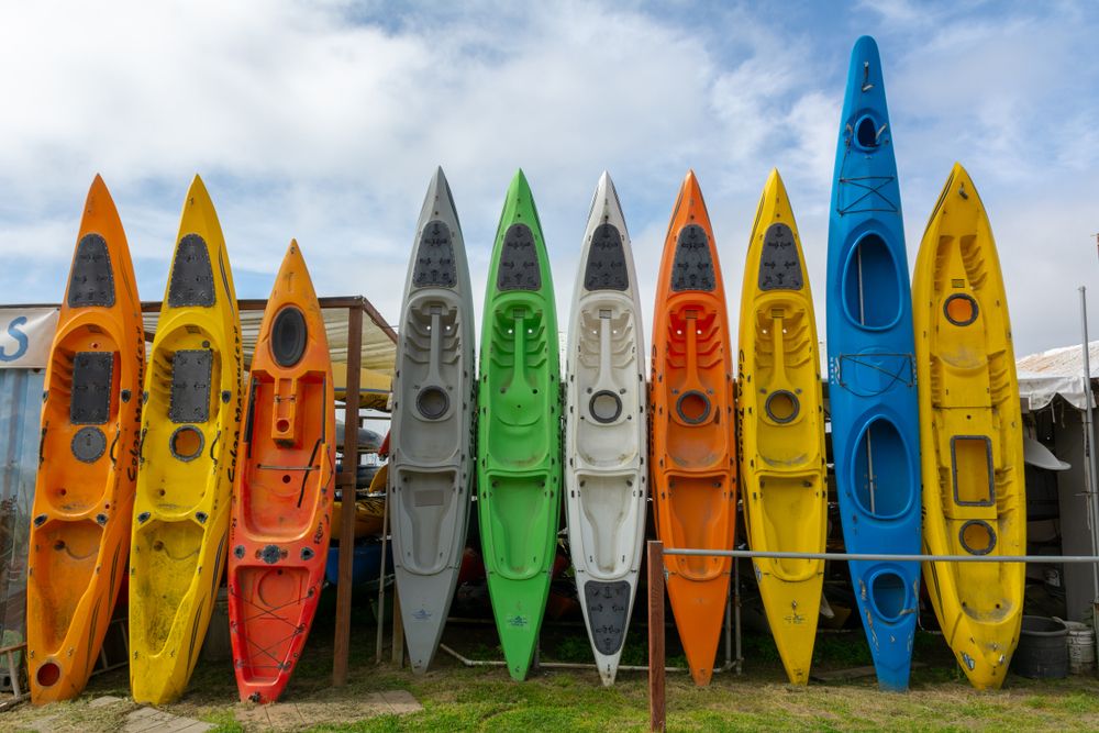 Kayaks in Half Moon Bay