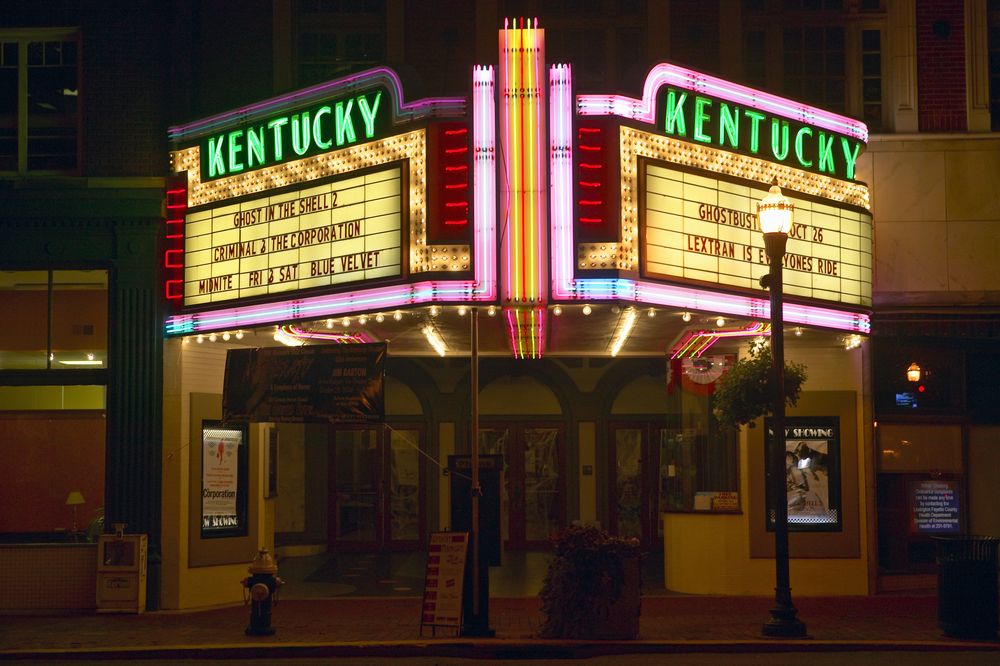 Neon lights of Kentucky Theatre