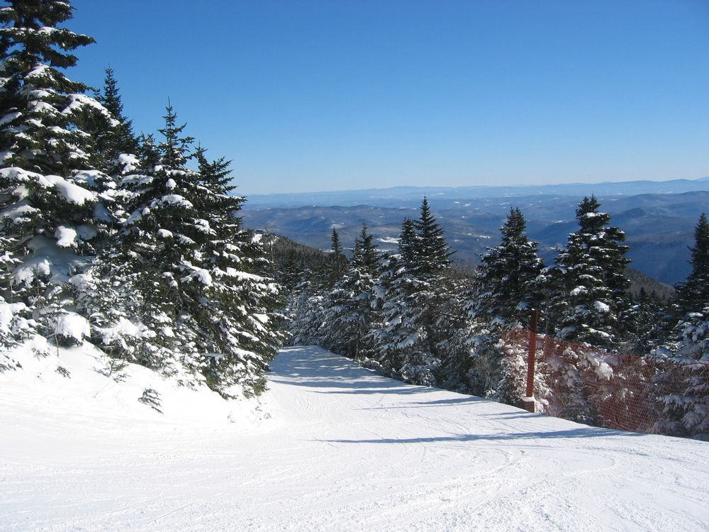 Snow-covered landscape of Killington Peak