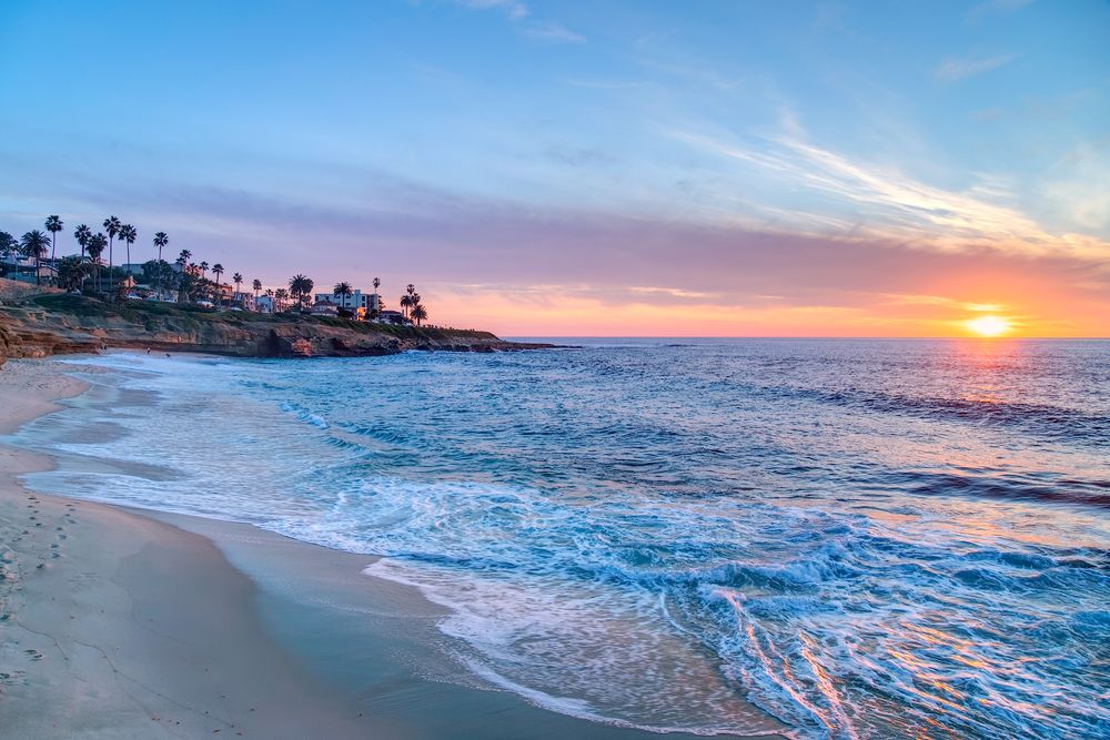 Scenic sundet in La Jolla beach