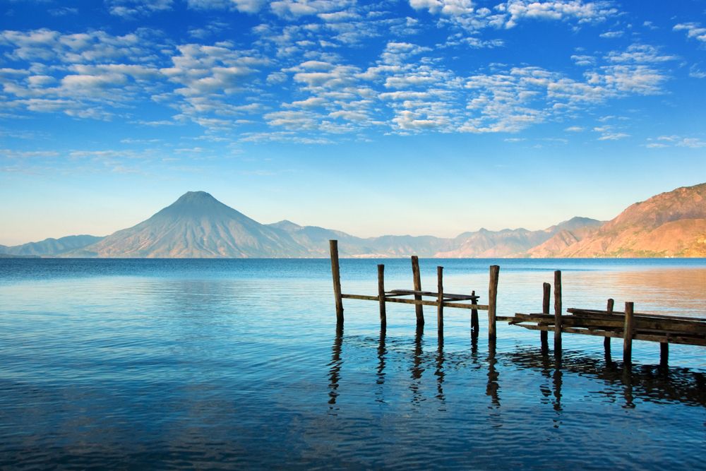 Scenic view of Lake Atitlán
