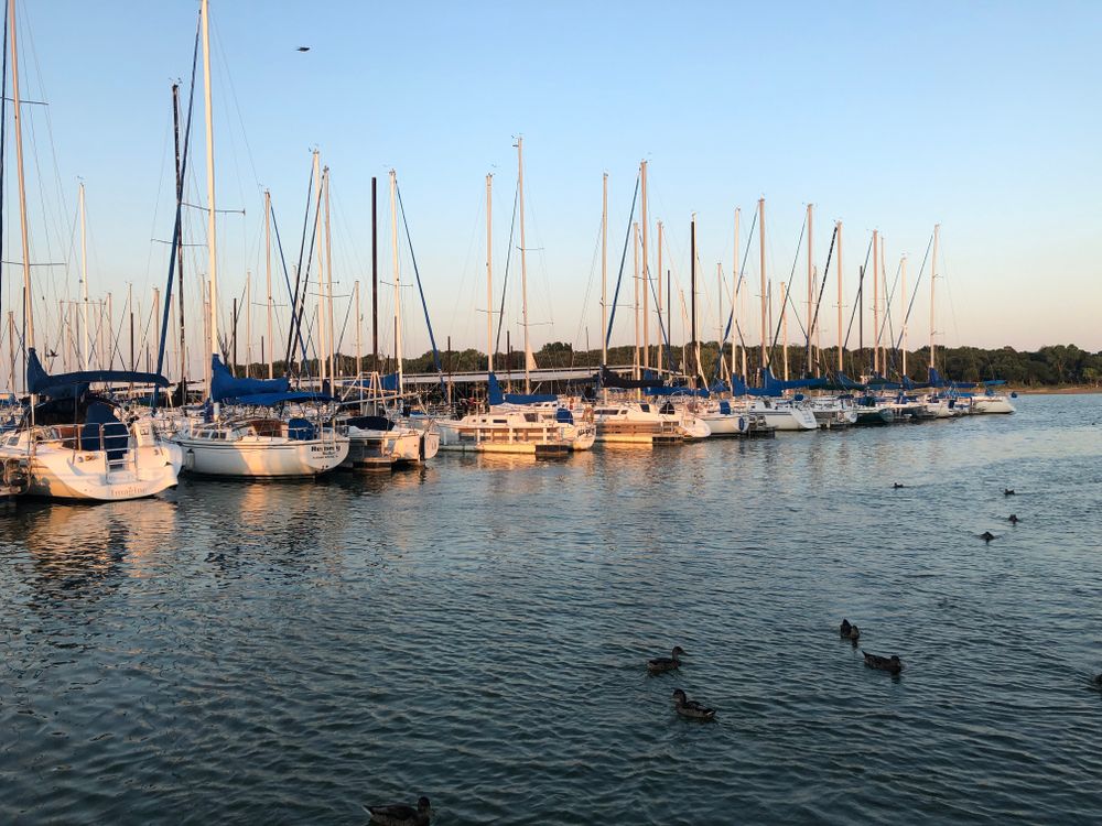 Boats docked on Lake Grapevine