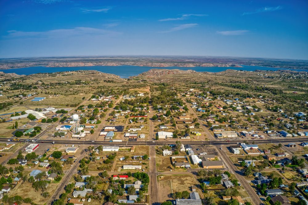 Aerial view of Lake Meredith
