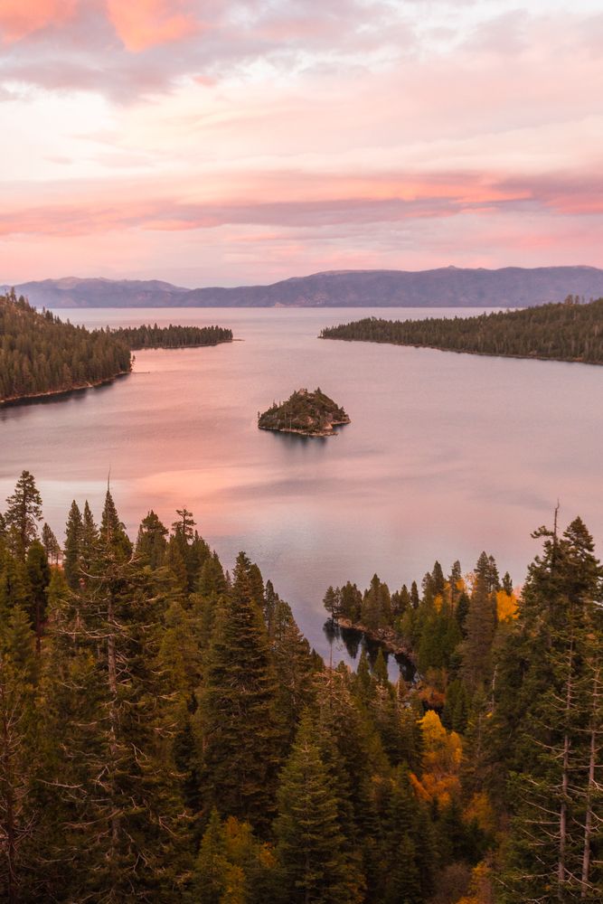 Vibrant sunset in Lake Tahoe