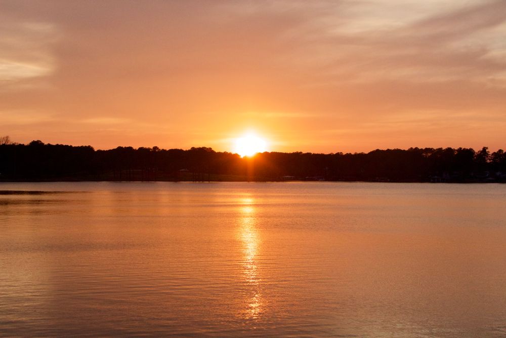 Lake Gaston during sunset.