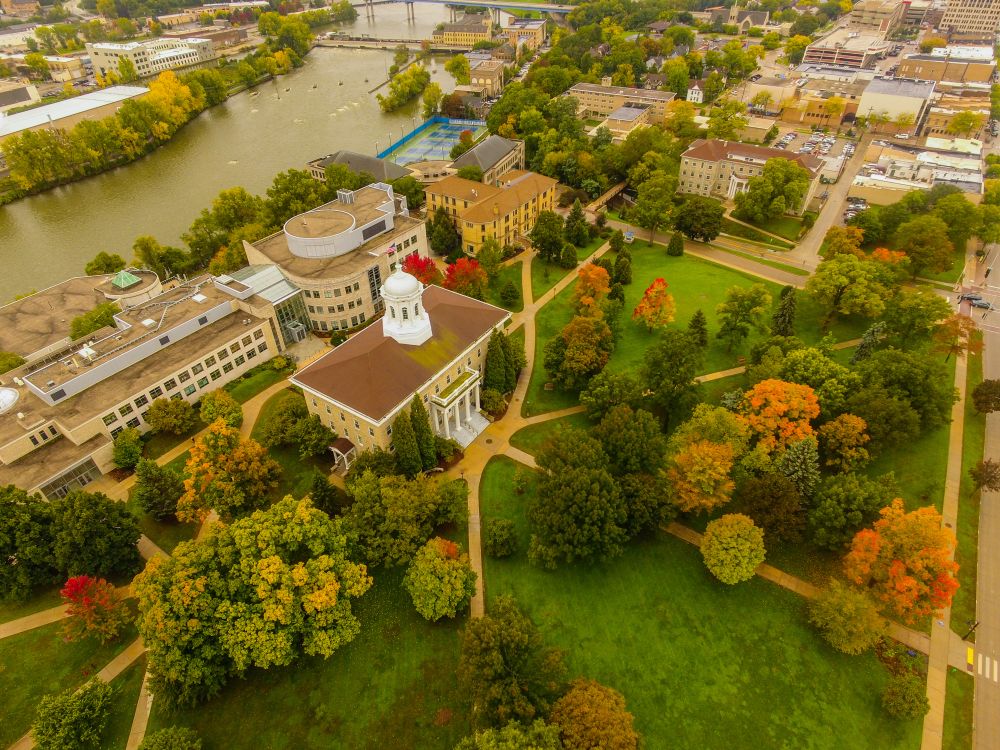 Aerial view of the beautiful Lawrence University