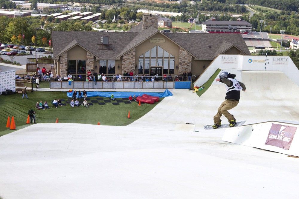 A young man skating at Liberty Mountain Snowflex Centre
