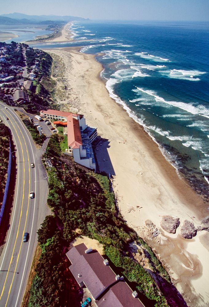 Bird's eye view of Lincoln City's coastline