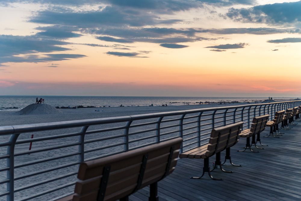 View of sunset from Long Beach Boardwalk
