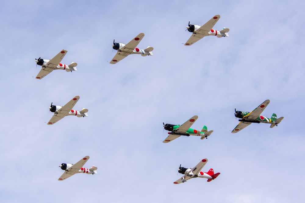 Planes during the Los Angeles County Air Show