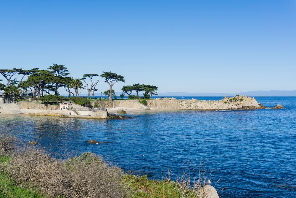 View of the sea at Lovers Point Park and Beach