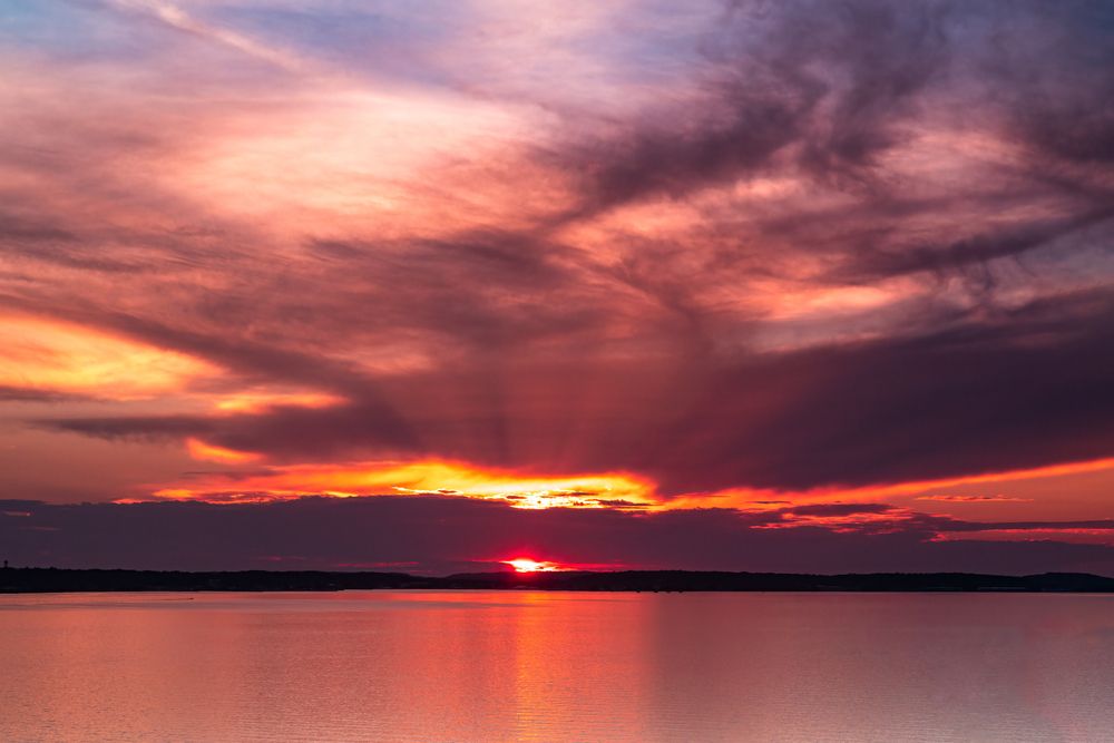Vibrant sunset at Mackinac Island State Park