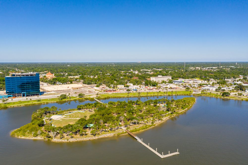 Aerial view of Manatee Island Park