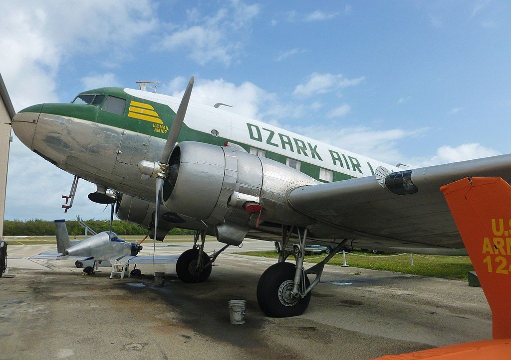 Outdoor display of airplanes at Marathon Air Museum