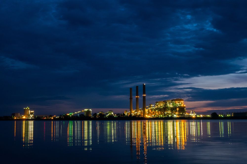 Night view of Martin Creek Lake