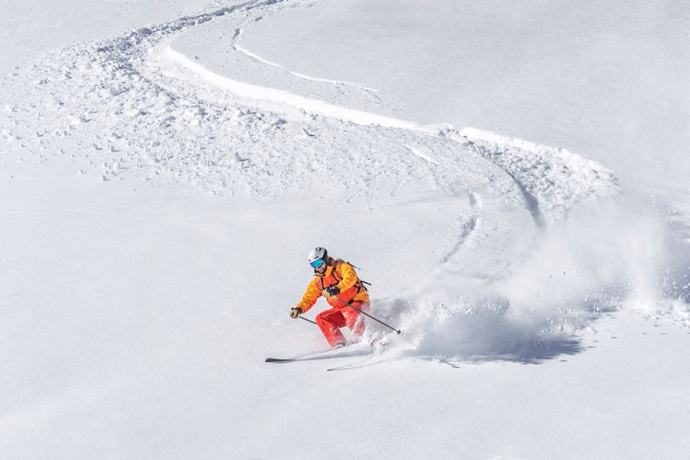 A young man skiing at McIntyre Ski Area