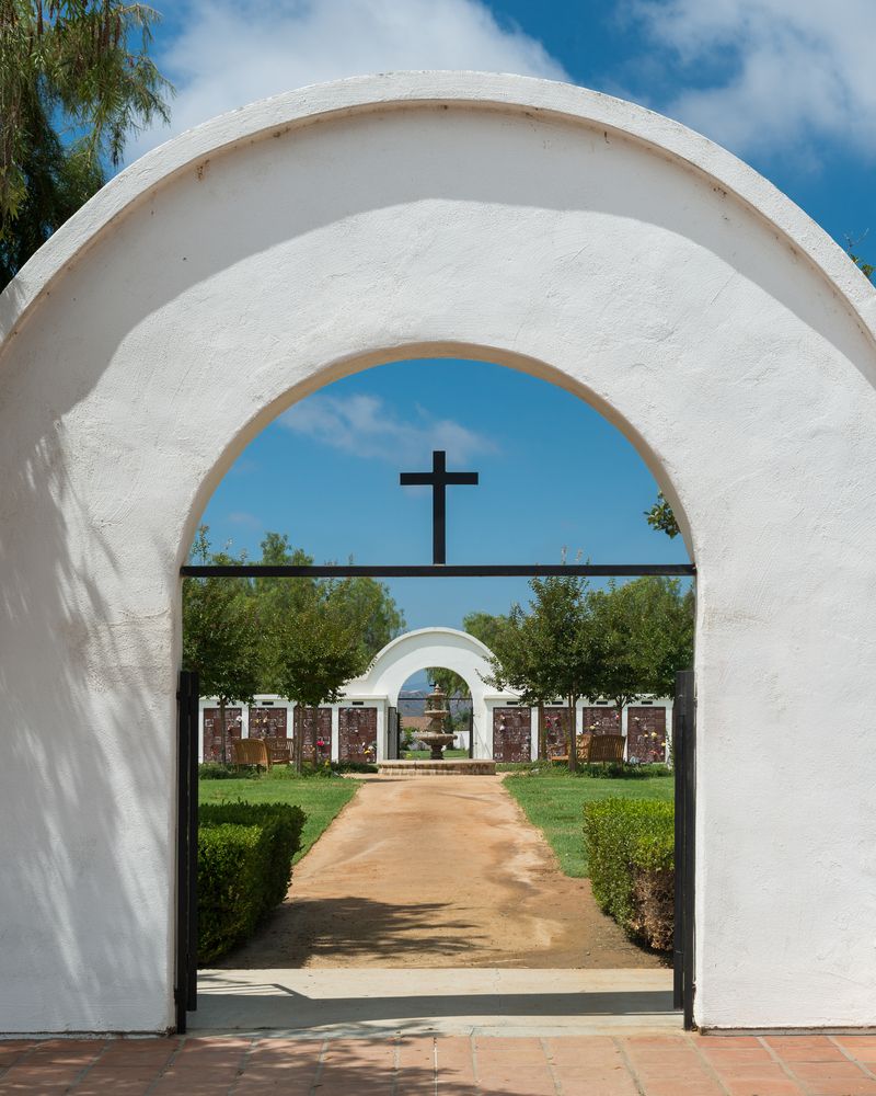 Arched entryway to the cemetry at Mission San Luis Rey