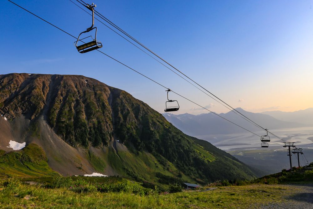Cable cars at Mount Alyeska