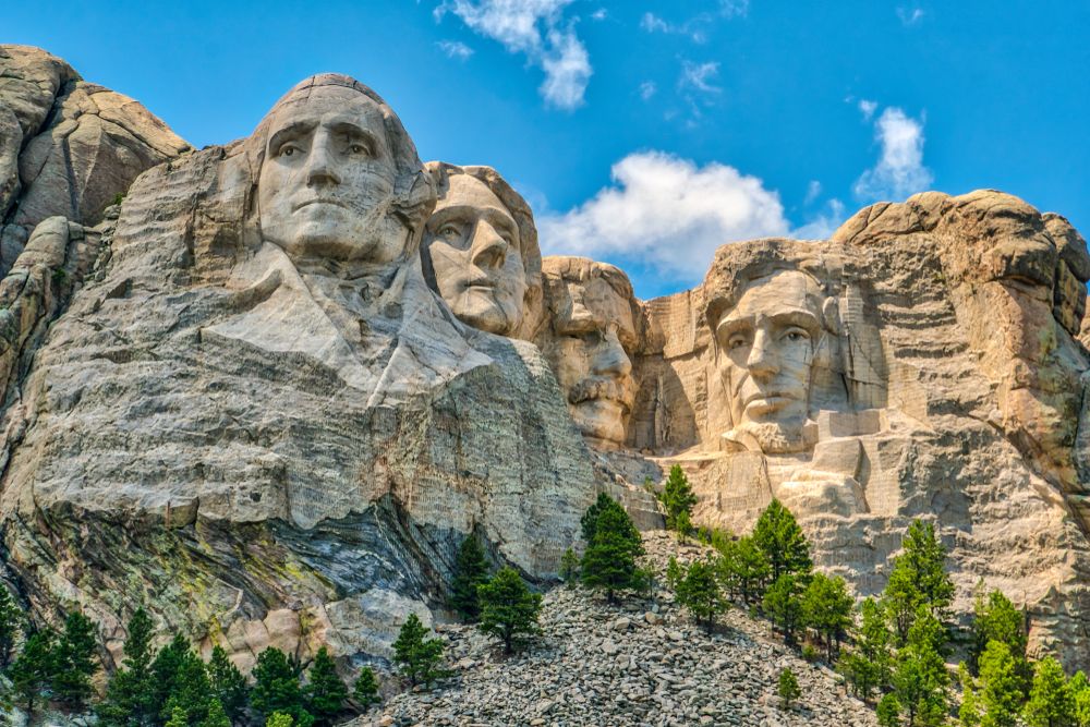 Daytime view of the Mount Rushmore national Memorial
