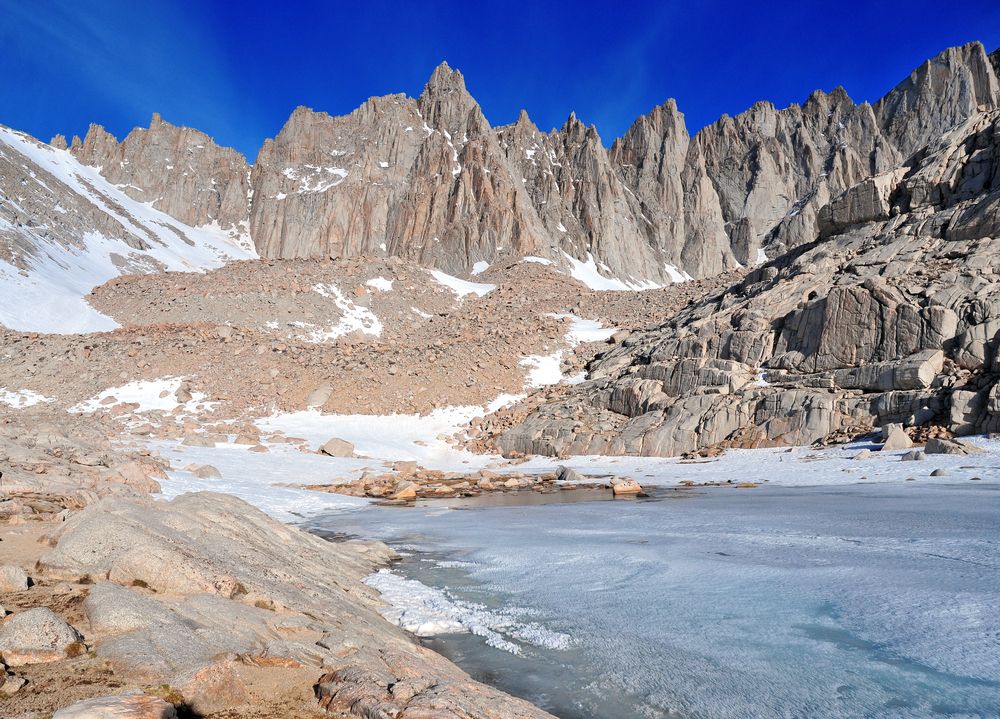Mount Whitney covered with snow