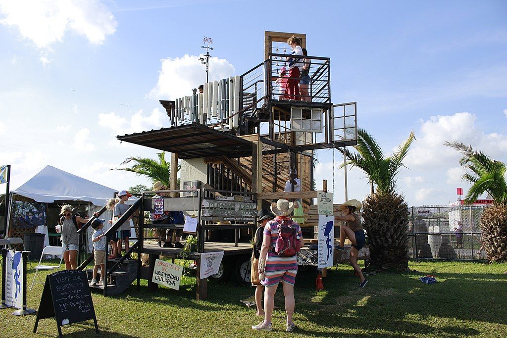 Visitors at Music Box Village