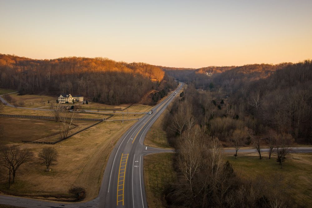 Aerial view of Natchez Trace Parkway