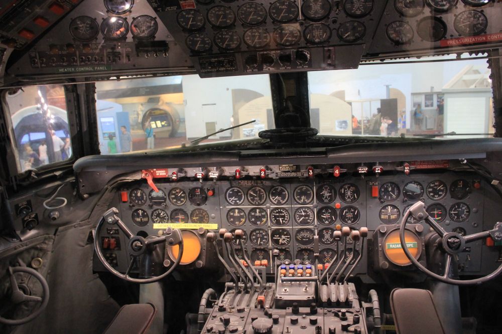 Interior view of a aeroplane at National Air and Space Museum
